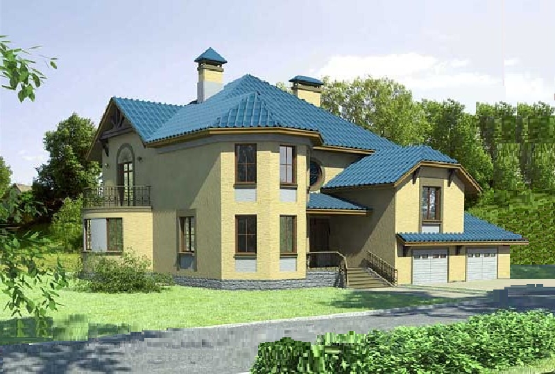 Дом из пеноблоков с облицовкой кирпичом 322 кв.м проект H-292-1P (S) (49Б)